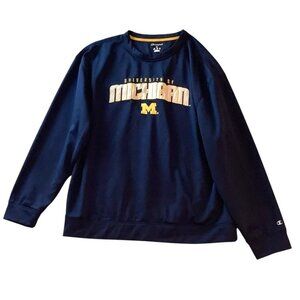 Champion University of Michigan Logo Coldgear Crew Neck Sweatshirt Mens Size XL